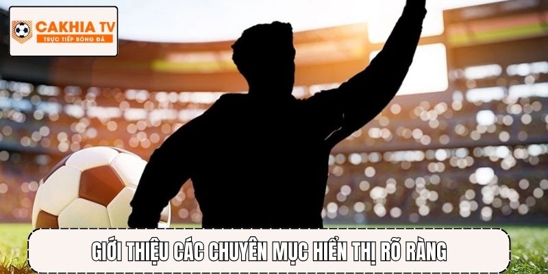 Giới thiệu các chuyên mục hiển thị rõ ràng, dễ thao tác trên website